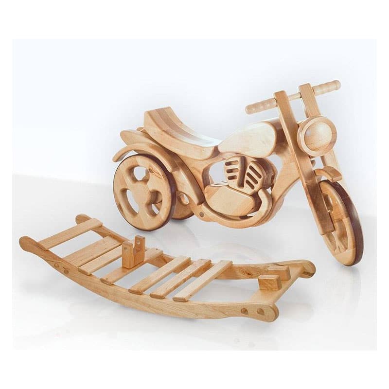 All terrain wooden rocking & ride-on bike - 2-in-1 rocking toy