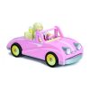 Doll's pink wooded toy car