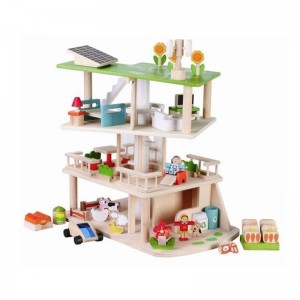 Open plan rotating dolls house with 3 floors