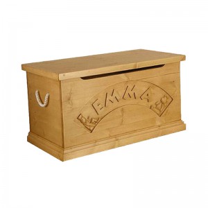 Personalised wooden toy storage box